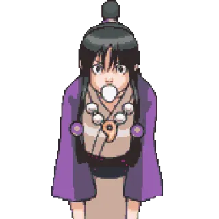 😱 Maya Fey Ace Attorney Anime, Garota, Maya Fey, Ace Attorney, Video game telegram sticker