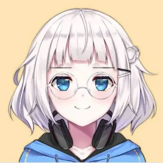 💗 Anime, Mignon, Fille, Lunettes, Portrait telegram sticker