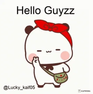 👋 Hello Guyzz Panda, Mignon, Dessin animé, Bonjour telegram sticker
