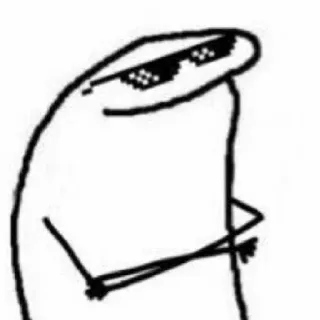 🌟 meme, character, cartoon, sunglasses, stick figure whatsapp sticker