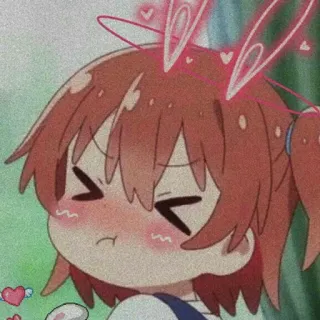😤 Anime, Cartoni animati, Carino, Cuori, Kawaii, Espressione telegram sticker