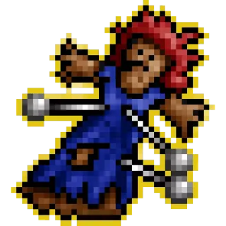 💀 pixel art, weapon, fantasy, character, axe, gore telegram sticker