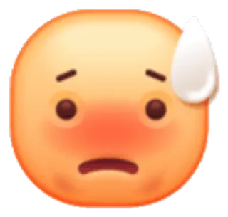 😥 emoji, visage, sueur, rouge, expression, chaud telegram sticker