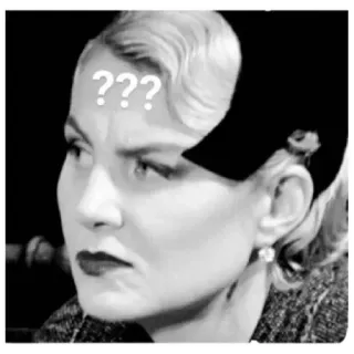 😅 ??? Frage, Vintage, Frau, Denken, Verwirrt telegram sticker