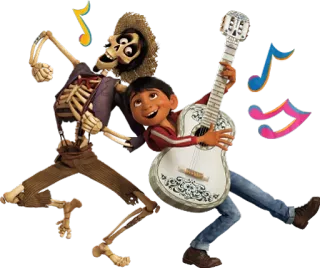 💃 Miguel Rivera Coco Coco, Disney, Pixar, Miguel Rivera, Héctor Rivera, Música, Esqueleto telegram sticker