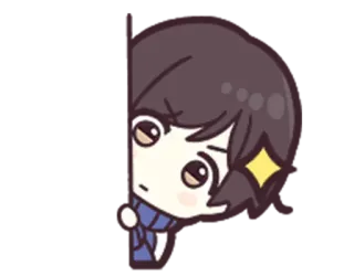 👀 Аниме, Мультфильм, Подглядывать, Милый, Девушка, Анимация telegram sticker