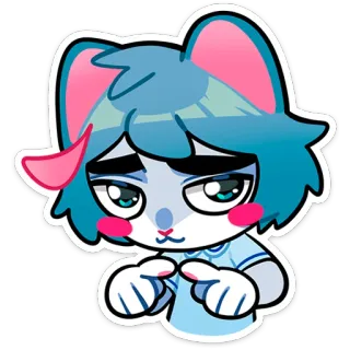 🥺 zwierzę, anime, słodkie, kreskówka, postać, ilustracja telegram sticker