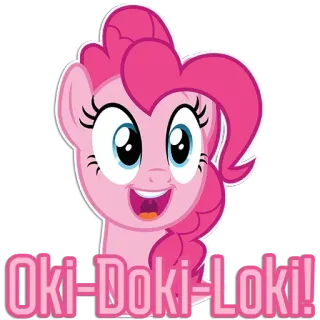 🤪 Oki-Doki-Loki! Dibujo animado, Pony, Okidoki, Expresión, Lindo, Rosa telegram sticker