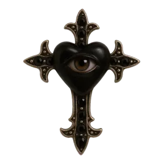 🪽 croce, cuore, occhio, simbolo, ornato, religioso, occulto telegram sticker