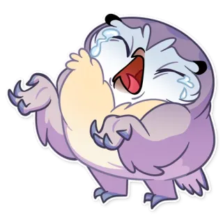 😭 burung hantu, tertawa, menangis, emosi, burung, stiker telegram sticker