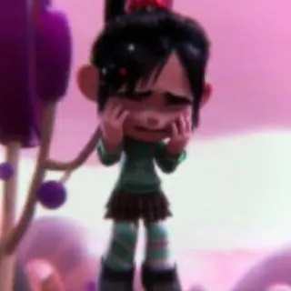 🩰 Vanellope von Schweetz Wreck-It Ralph Dibujo animado, Triste, Personaje, Película, Animación telegram sticker