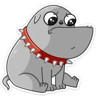 😢 chien, autocollant, dessin animé, animal, animal de compagnie, mignon whatsapp sticker