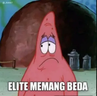 😱 Patrick Star SpongeBob SquarePants ELITE MEMANG BEDA แพทริก, ดาว, สพันจ์บ็อบ, อีลีท, มีม telegram sticker