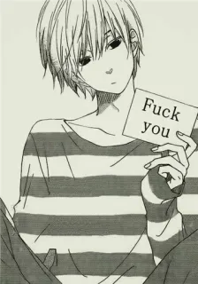 🖕 Fuck you 불쾌한, 애니메이션, 소년, 만화 telegram sticker