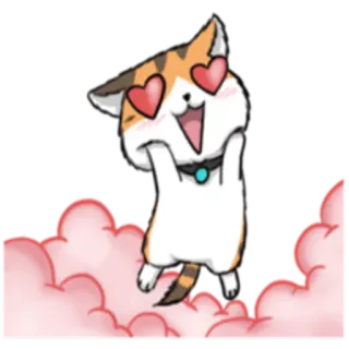 😍 кот, котенок, любовь, сердечки, счастливый, милый telegram sticker