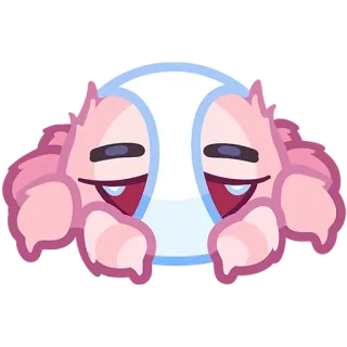 😷 스티커, 만화, 캐릭터, 괴물, 귀여운, 졸린, 감은 눈 telegram sticker