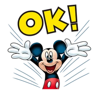 👌 Mickey Mouse OK! cartone animato, topo, ok, disney, felice telegram sticker
