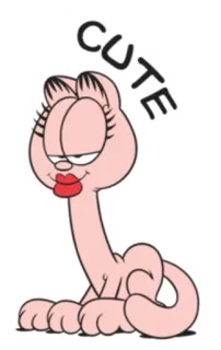 👄 CUTE Desenho animado, Gato, Fofo, Engraçado, Animal, Rosa telegram sticker