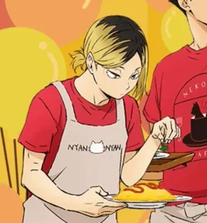 🧐 NYAN NYAN Katze, Anime, Kochen, Café, Schürze, Katzencafé, Nyan telegram sticker