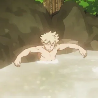 🔲 Bakugo My Hero Academia Аниме, Персонаж, Фанатское, Бакуго, Моя Геройская Академия whatsapp sticker