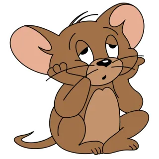 😣 Jerry Mouse Tom and Jerry topo, cartone animato, animale, stanco, assonnato telegram sticker