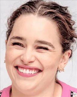 😂 Emilia Clarke, actress, portrait, celebrity, smile, person telegram sticker
