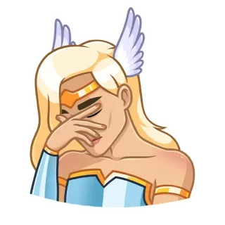 🤦‍♀️ mulher, chorando, loira, anjo, asas, feminino telegram sticker