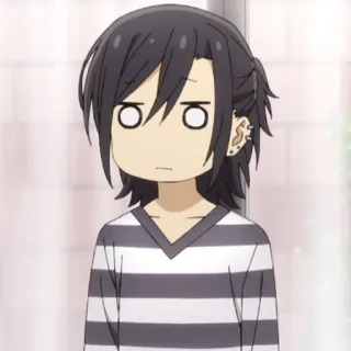 ✏️ Izumi Miyamura Horimiya anime, character, embarrassed, expression, manga telegram sticker