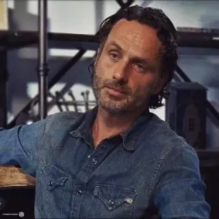 😐 Rick Grimes The Walking Dead Rick Grimes, The Walking Dead, AMC, character, tv show, zombie, post-apocalyptic telegram sticker