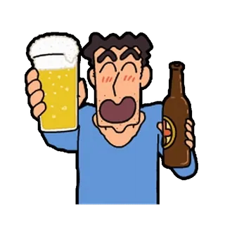 🍺 卡通, 啤酒, 酒精, 喝酒, 男人, 派对 telegram sticker
