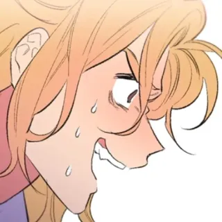 😨 脸, 表情, 汗, 动漫, 漫画, 卡通, 角色, 侧脸 whatsapp sticker