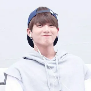 🐰 kpop, cowok, senyum, earphone, hoodie telegram sticker
