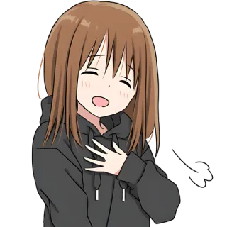 🤗 Anime, Garota, Desenho animado, Fofo, Sorrindo, Feliz telegram sticker