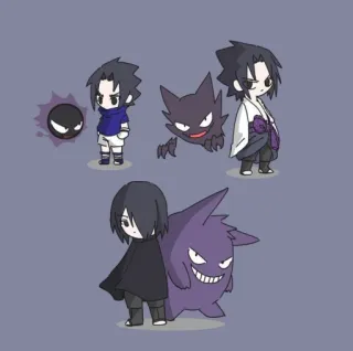 🀄️ Sasuke Uchiha Naruto покемон, аниме, кроссовер, хаунтер, гастли telegram sticker
