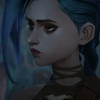 🦋 Jinx Arcane 아케인, 징크스, 애니메이션, 슬픈, 소녀, 넷플릭스 telegram sticker