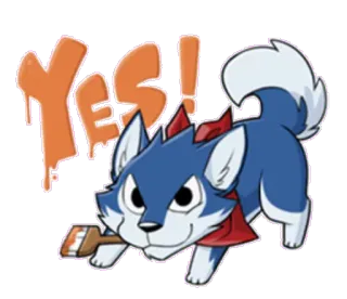 😃 YES!! anjing, binatang, kartun, ya, afirmatif, positif whatsapp sticker