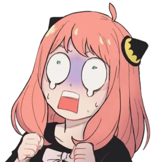 😱 Anya Forger Spy x Family Anime, Cartoon, weinend, schockiert, besorgt, emotional, Spy x Family telegram sticker