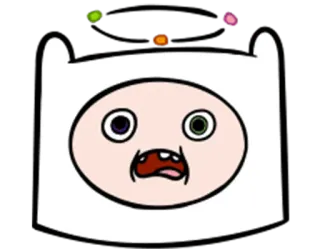 🤯 Finn Adventure Time Finn, Adventure Time, cartoon, expression, shocked telegram sticker