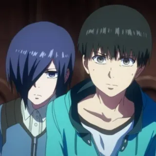 😑 Ken Kaneki, Touka Kirishima Tokyo Ghoul Anime, Tokyo Ghoul, Ken Kaneki, Touka Kirishima, Ghoul, Charaktere telegram sticker