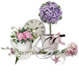 🌹 THE цветы, цветочный, гортензия, часы, винтаж, декоративный, чайная чашка telegram sticker