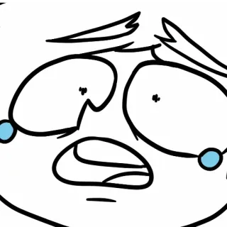 😨 desenho animado, expressão, assustado, surpreso, rosto whatsapp sticker