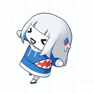 😆 Gawr Gura anime, vtuber, shark, kawaii, chibi, cute telegram sticker