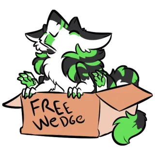 📦 FREE WEDGE furry, cat, box, free, wedge, cartoon whatsapp sticker