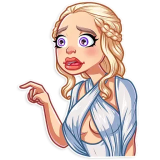 😥 Daenerys Targaryen Game of Thrones Dessin animé, Blonde, Femme, Personnage, Reine, Fantaisie telegram sticker