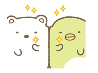 ✨ carino, orso, pinguino, brillantini, kawaii, animali whatsapp sticker