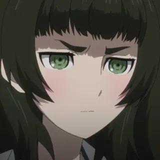 ⏱ Anime, Garota, Olhos verdes, Séria whatsapp sticker