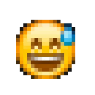 😅 emoji, sweat, face, pixel art telegram sticker