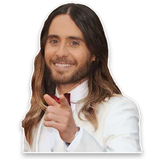 👉 Jared Leto Jared Leto, actor, celebrity, pointing telegram sticker