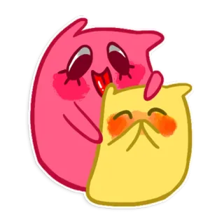 😋 милый, мультяшный, персонаж, любовь, объятие, дружелюбный telegram sticker