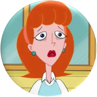 😨 Linda Flynn-Fletcher Phineas and Ferb Cartone animato, Madre, Preoccupata, Capelli rossi whatsapp sticker